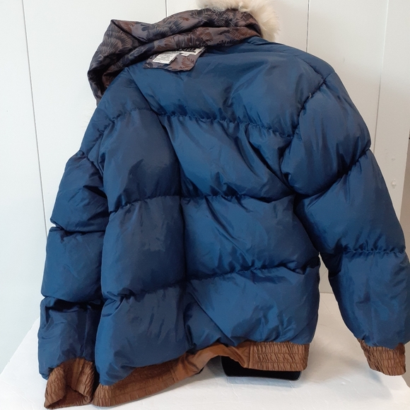 Vintage Outer Gear Duck Down Womens Fur Trim Hooded Winter Jacket Size Medium - Picture 13 of 13